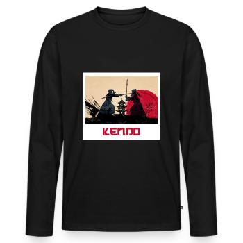 Kendo Swordplay - Men's Premium Organic Long Sleeve Shirt - black - Front - Nico (187cm)