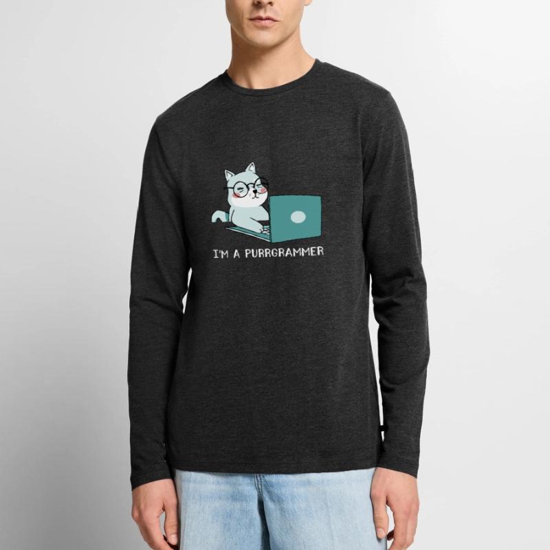 I'm A Purrgrammer Coder Software Developer Compute Männer Premium Bio Langarmshirt