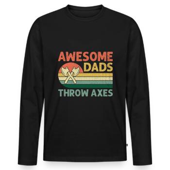 Awesome Dads Throw Axes Hache Throwing Hachette - T-shirt manches longues Premium bio Homme - noir - Devant - Nico (187cm)