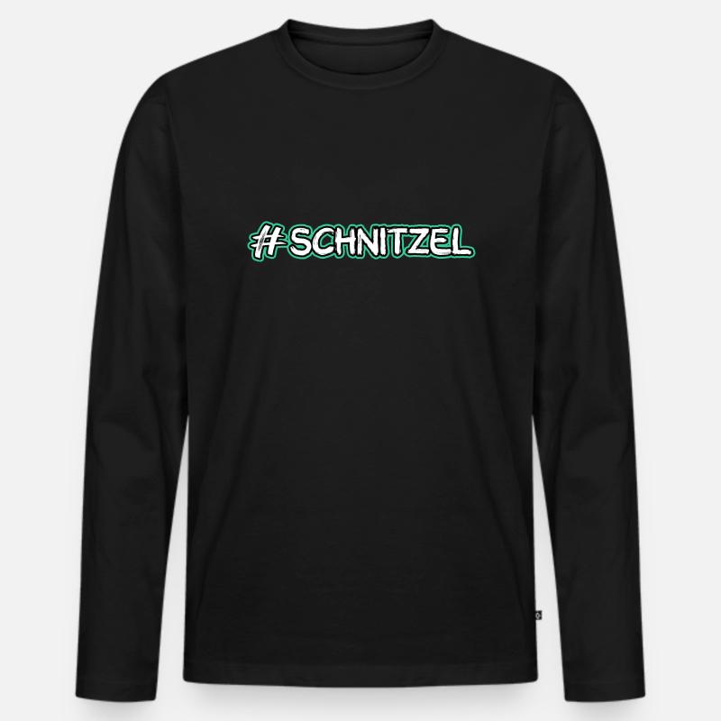 #Schnitzel, Schnitzel - Männer Premium Bio Langarmshirt - Schwarz
