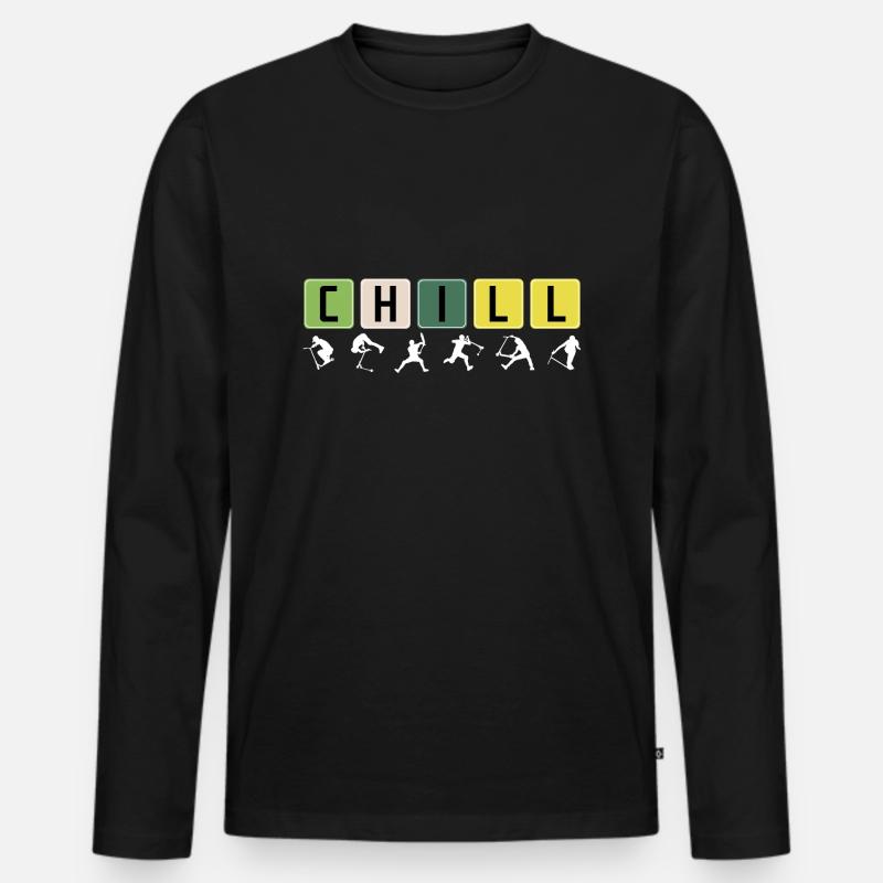 Chill 2 - Männer Premium Bio Langarmshirt - Schwarz