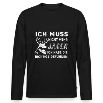 Braut Bräutigam Ehe Junggesellenabschied Hochzeit - Männer Premium Bio Langarmshirt - Schwarz - Vorne - Nico (187cm)