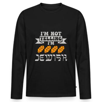 Gift for Jewish Celebrations and Remembrance Days - Men's Premium Organic Long Sleeve Shirt - black - Front - Nico (187cm)