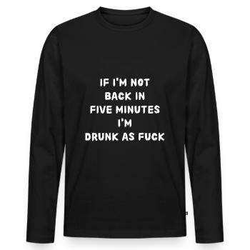 Si je ne suis pas de retour dans cinq minutes, attendez plus longtemps - T-shirt manches longues Premium bio Homme - noir - Devant - Nico (187cm)