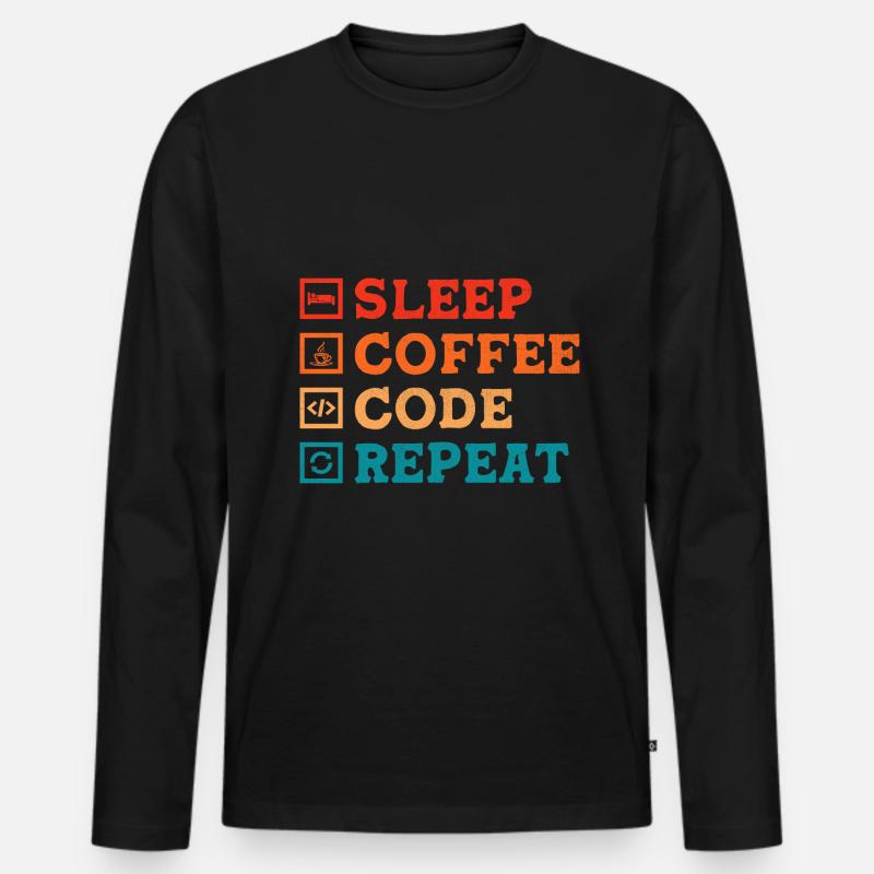 Kaffee-Codierung Programmierer Programmierer Entwickler Nerd Coff Männer Premium Bio Langarmshirt