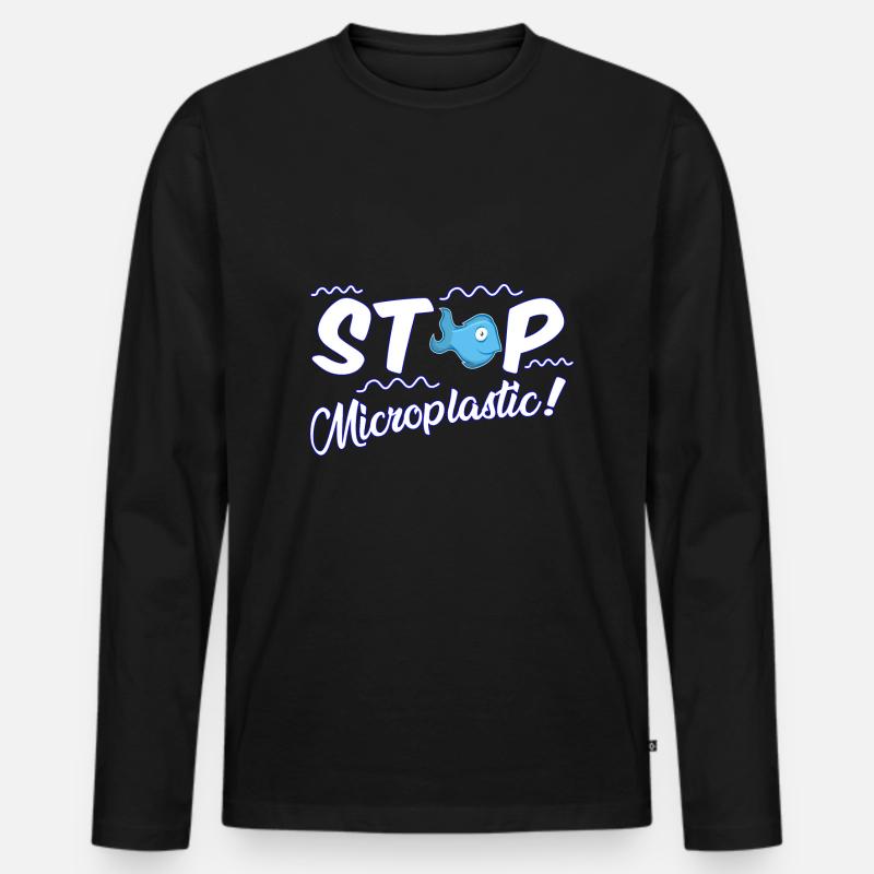 Stop Microplastic - Stoppt Mikroplastik - Männer Premium Bio Langarmshirt - Schwarz
