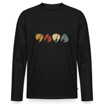 Guitare guitare guitare Cadeau vintage - T-shirt manches longues Premium bio Homme - noir - Devant - Nico (187cm)