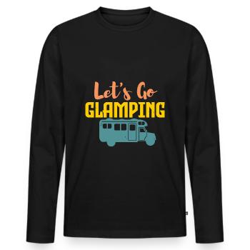Camping et glamping - T-shirt manches longues Premium bio Homme - noir - Devant - Nico (187cm)