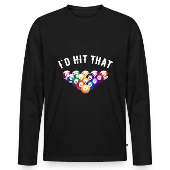 Id Hit That Billard Player Pool Billard Snooker Po - Men's Premium Organic Long Sleeve Shirt - black - Front - Nico (187cm)
