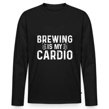 Brewing Is My Cardio Homebrewing Craftbeer Brewery - Männer Premium Bio Langarmshirt - Schwarz - Vorne - Nico (187cm)