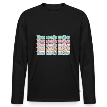 SLP Speech language Pathologist Speechie - Men's Premium Organic Long Sleeve Shirt - black - Front - Nico (187cm)