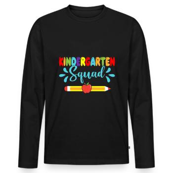 Kindergartenkader Schule Lehrer Schüler - Männer Premium Bio Langarmshirt - Schwarz - Vorne - Nico (187cm)