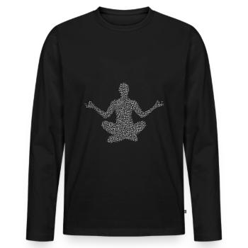 Yoga - T-shirt manches longues Premium bio Homme - noir - Devant - Nico (187cm)