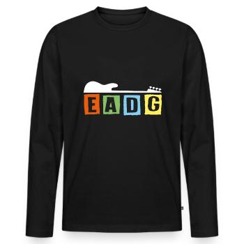 I only ever listen to EADG bass scores for bass players - Men's Premium Organic Long Sleeve Shirt - black - Front - Nico (187cm)