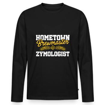 Hometown Brewmaster Zymologist Homebrewing Brewing - Männer Premium Bio Langarmshirt - Schwarz - Vorne - Nico (187cm)