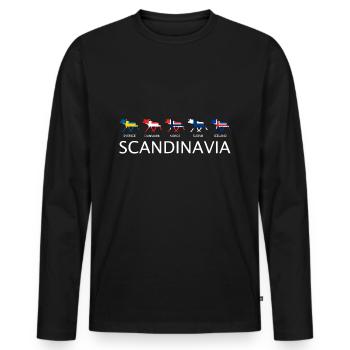 SCANDINAVIA ELK MOOSE Elche Länder Flagge Geschenk - Männer Premium Bio Langarmshirt - Schwarz - Vorne - Nico (187cm)