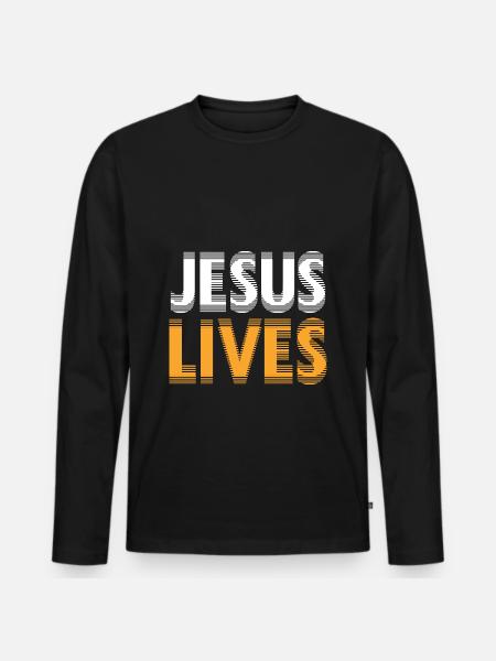 Jesus lives bible - Men's Premium Organic Long Sleeve Shirt - black