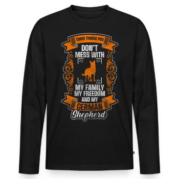 Hund Hundesport Schutzdienst Wachhund - Männer Premium Bio Langarmshirt - Schwarz - Vorne - Nico (187cm)