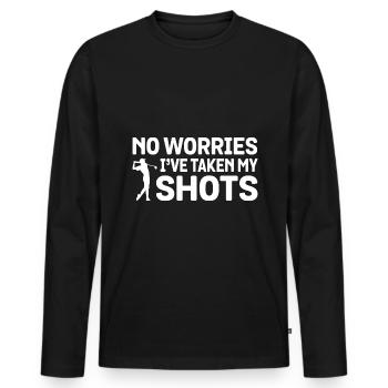 No Worries I've Taken My Shots Golf Golfing Golfer - Männer Premium Bio Langarmshirt - Schwarz - Vorne - Nico (187cm)