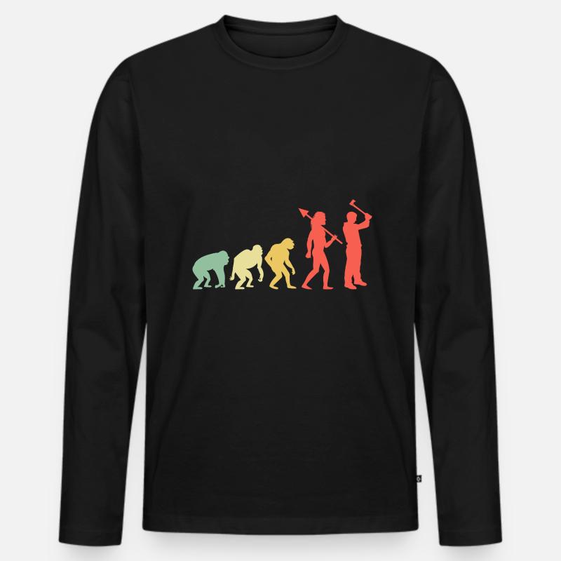 Evolution Axe Throwing Target Hatchet Thrower T-shirt manches longues Premium bio Homme