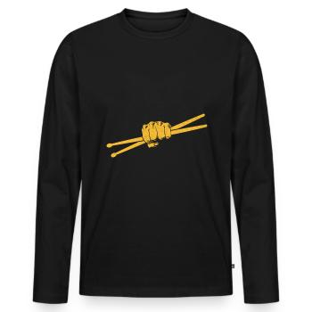 Drumstick Drummer Drum Drumming Drummers - T-shirt manches longues Premium bio Homme - noir - Devant - Nico (187cm)