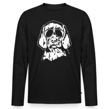 Wirehaired Vizsla Cool Funny Dog Vischel Wilsigns - Men's Premium Organic Long Sleeve Shirt - black - Front - Nico (187cm)