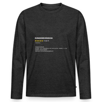 Avis clients Note Femme drôle 5 sur 5 - T-shirt manches longues Premium bio Homme - anthracite chiné - Devant - Nico (187cm)