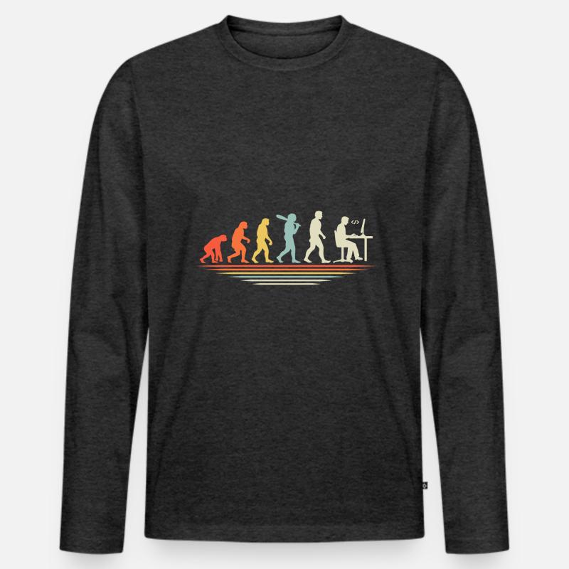 Kaffee-Codierung Evolution Programmierer Entwickler Nerd Coffe Männer Premium Bio Langarmshirt
