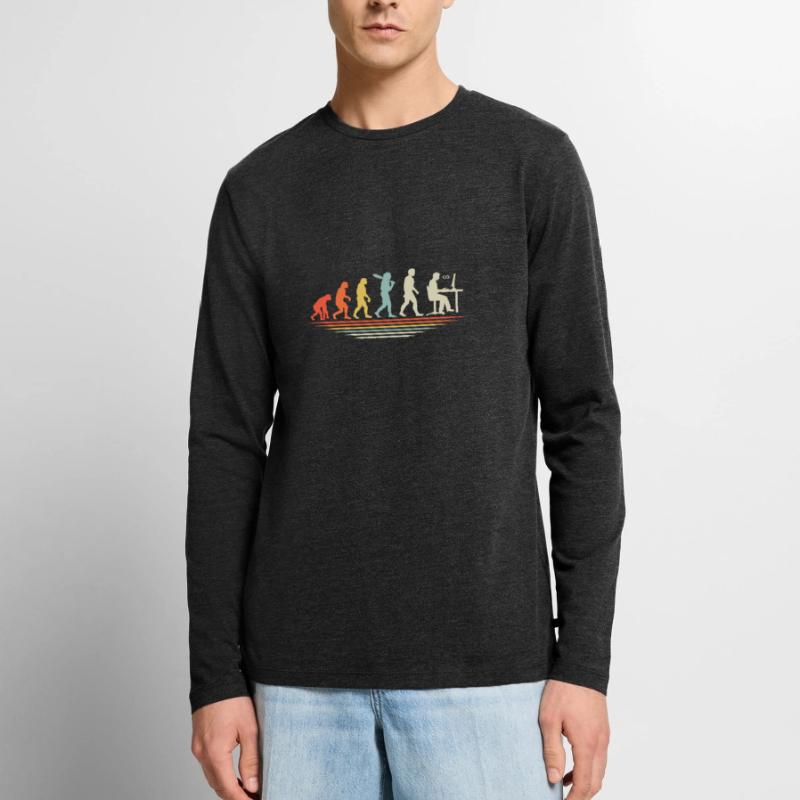 Kaffee-Codierung Evolution Programmierer Entwickler Nerd Coffe Männer Premium Bio Langarmshirt