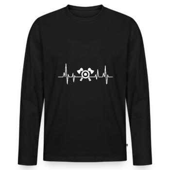 Heartbeat Axe Throwing Target Hatchet Thrower - T-shirt manches longues Premium bio Homme - noir - Devant - Nico (187cm)