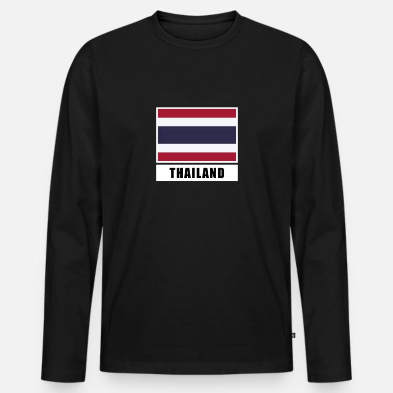 Thailand - Männer Premium Bio Langarmshirt - Schwarz