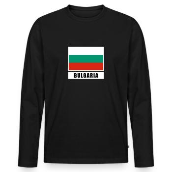 Bulgarie - T-shirt manches longues Premium bio Homme - noir - Devant - Nico (187cm)