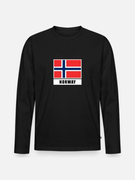 Norwegia Norwegia Norweski Norge Oslo Skandynawia - Premium økologisk langærmet T-shirt til mænd - sort