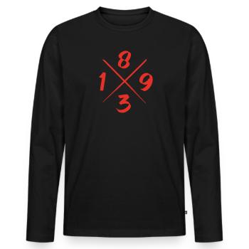 Stuttgart - T-shirt manches longues Premium bio Homme - noir - Devant - Nico (187cm)