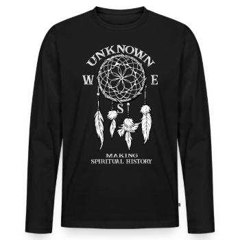 T-shirt Dreamcatcher noir - T-shirt manches longues Premium bio Homme - noir - Devant - Nico (187cm)