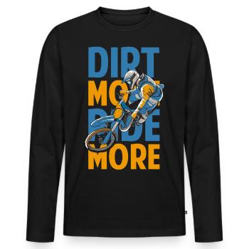 Dirtbike Motorcyclist Bike Motor Race - Men's Premium Organic Long Sleeve Shirt - black - Front - Nico (187cm)