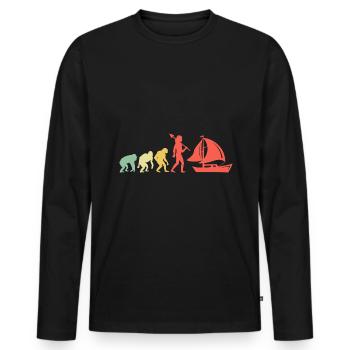 Evolution Boating Paddelboot - Männer Premium Bio Langarmshirt - Schwarz - Vorne - Nico (187cm)
