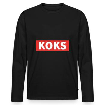 Koks Kokain Drogen lustiges Druffi Party Geschenk - Männer Premium Bio Langarmshirt - Schwarz - Vorne - Nico (187cm)