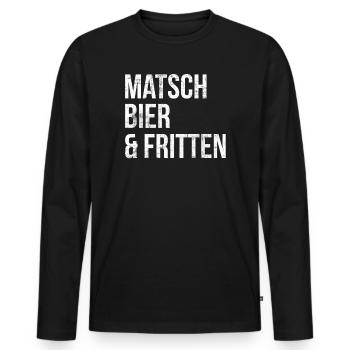 Radfahrer Cyclocross Fahrrad Bier Fritten Geschenk - Männer Premium Bio Langarmshirt - Schwarz - Vorne - Nico (187cm)