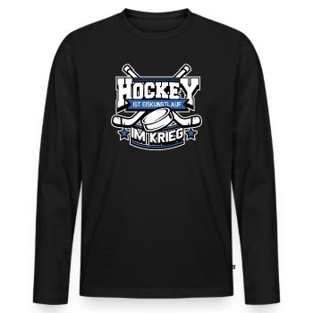 Eishockey Hockeyspieler Hockey Geschenk - Männer Premium Bio Langarmshirt - Schwarz - Vorne - Nico (187cm)