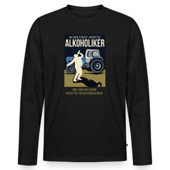 Fortschritt Traktor Landwirt Traktor Dorf Geschenk - Männer Premium Bio Langarmshirt - Schwarz - Vorne - Nico (187cm)