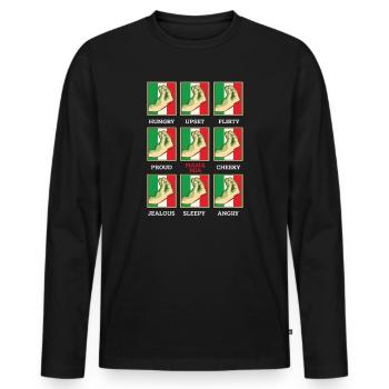 Italiener Hand Gestik Geschenk - Männer Premium Bio Langarmshirt - Schwarz - Vorne - Nico (187cm)