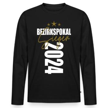 Bezirkspokal Sieger 2024 - Männer Premium Bio Langarmshirt - Schwarz - Vorne - Nico (187cm)