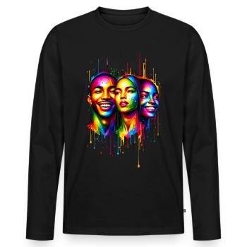 Cyber Vielfalt - Cyber Diversity - Männer Premium Bio Langarmshirt - Schwarz - Vorne - Nico (187cm)