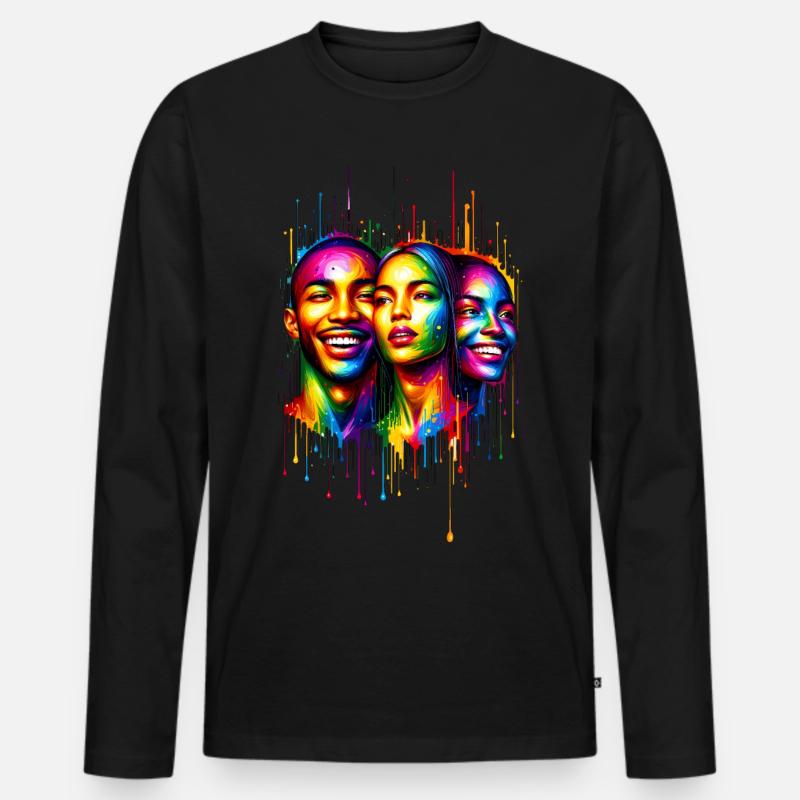 Cyber Vielfalt - Cyber Diversity - Männer Premium Bio Langarmshirt - Schwarz