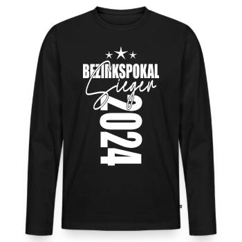 Bezirkspokal Sieger 2024 - Männer Premium Bio Langarmshirt - Schwarz - Vorne - Nico (187cm)