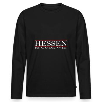 Ei Gude wie, Hessen, Frankfurt, Apfelwein, - Männer Premium Bio Langarmshirt - Schwarz - Vorne - Nico (187cm)