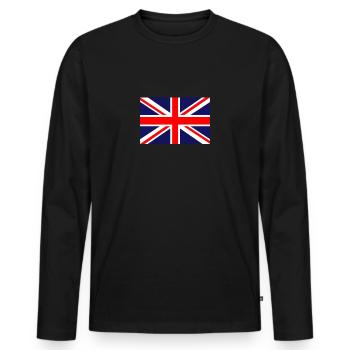 Royaume-Uni Royaume-Uni Londres - T-shirt manches longues Premium bio Homme - noir - Devant - Nico (187cm)