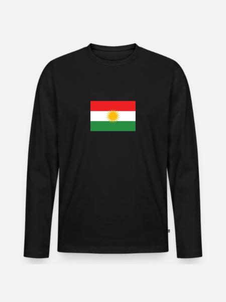 Koerdistan Koerdische vlag Vlag Koerd YPG Afrin - Mannen Premium Bio shirt met lange mouwen - zwart