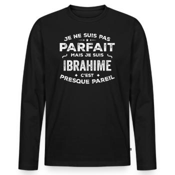 Ibrahime Ein Vorname, eine Geschichte, eine Persönlichkeit - Männer Premium Bio Langarmshirt - Schwarz - Vorne - Nico (187cm)